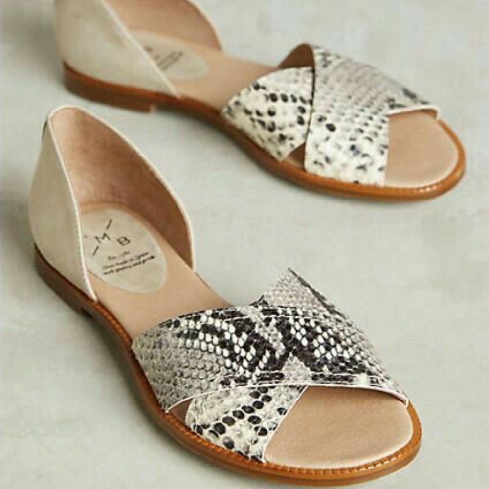 Anthro KMB D’Orsay gray snake and suede size 41